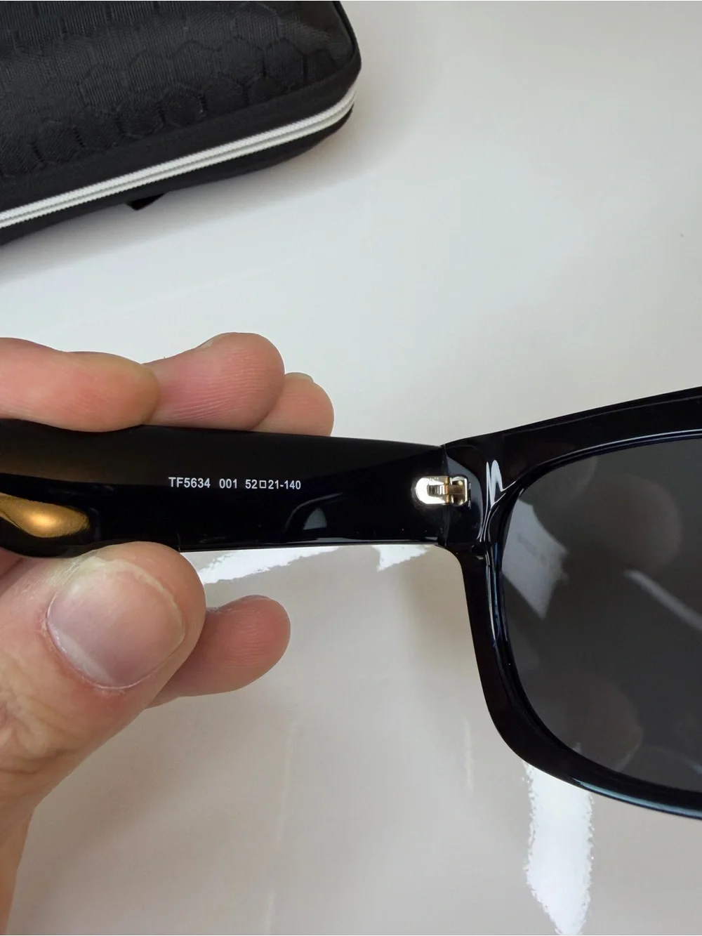 Men’s Original Designer TF Sunglasses with Acetate Frame and Black Lenses